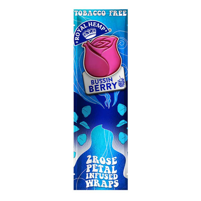 Blunts 'n Roses Herbal Wraps Bussin' Berry (2 Wraps Per Pouch) - Made from Rose Petals