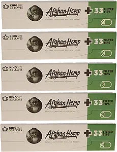 Afghan Hemp Rolling Papers with Tips King Size 33ct (110mm)