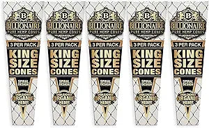 Billionaire Cones Unbleached Paper King (3 Cones)