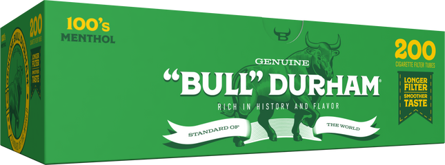 Bull Durham RYO Cigarette Filter Tubes Menthol 100mm 200ct