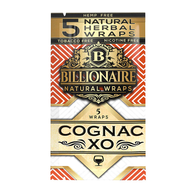 Billionaire Herbal Wraps Cognac XO (5 Wraps Per Pouch) - Made from Tea