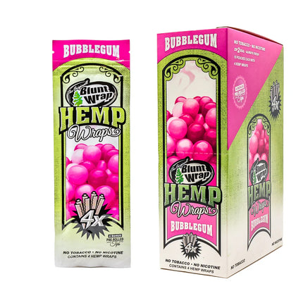Blunt Wrap Hemp Wraps Bubblegum (4 Wraps per Pouch)