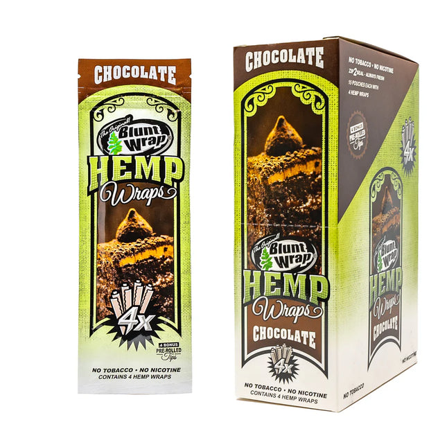 Blunt Wrap Hemp Wraps Chocolate (4 Wraps per Pouch)