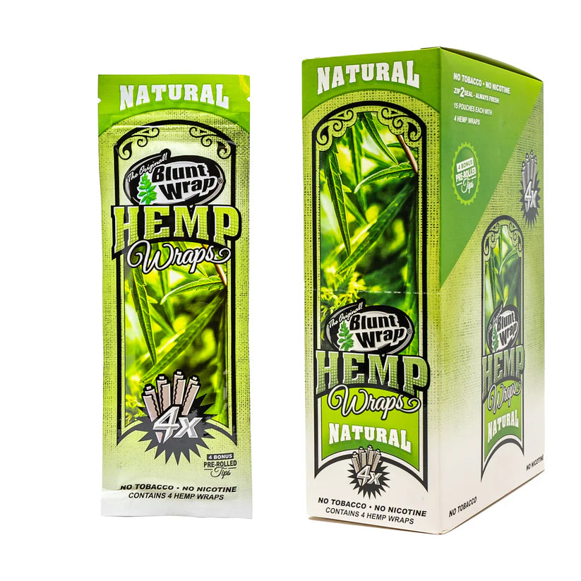 Blunt Wrap Hemp Wraps Natural (4 Wraps per Pouch)