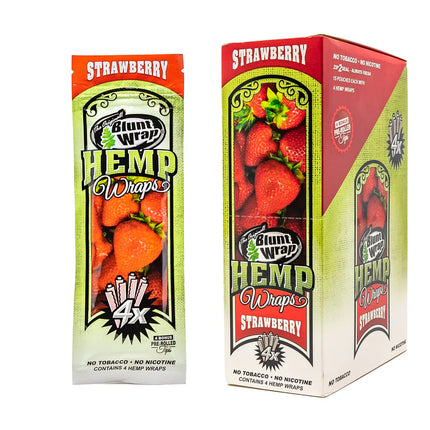 Blunt Wrap Hemp Wraps Strawberry (4 Wraps per Pouch)