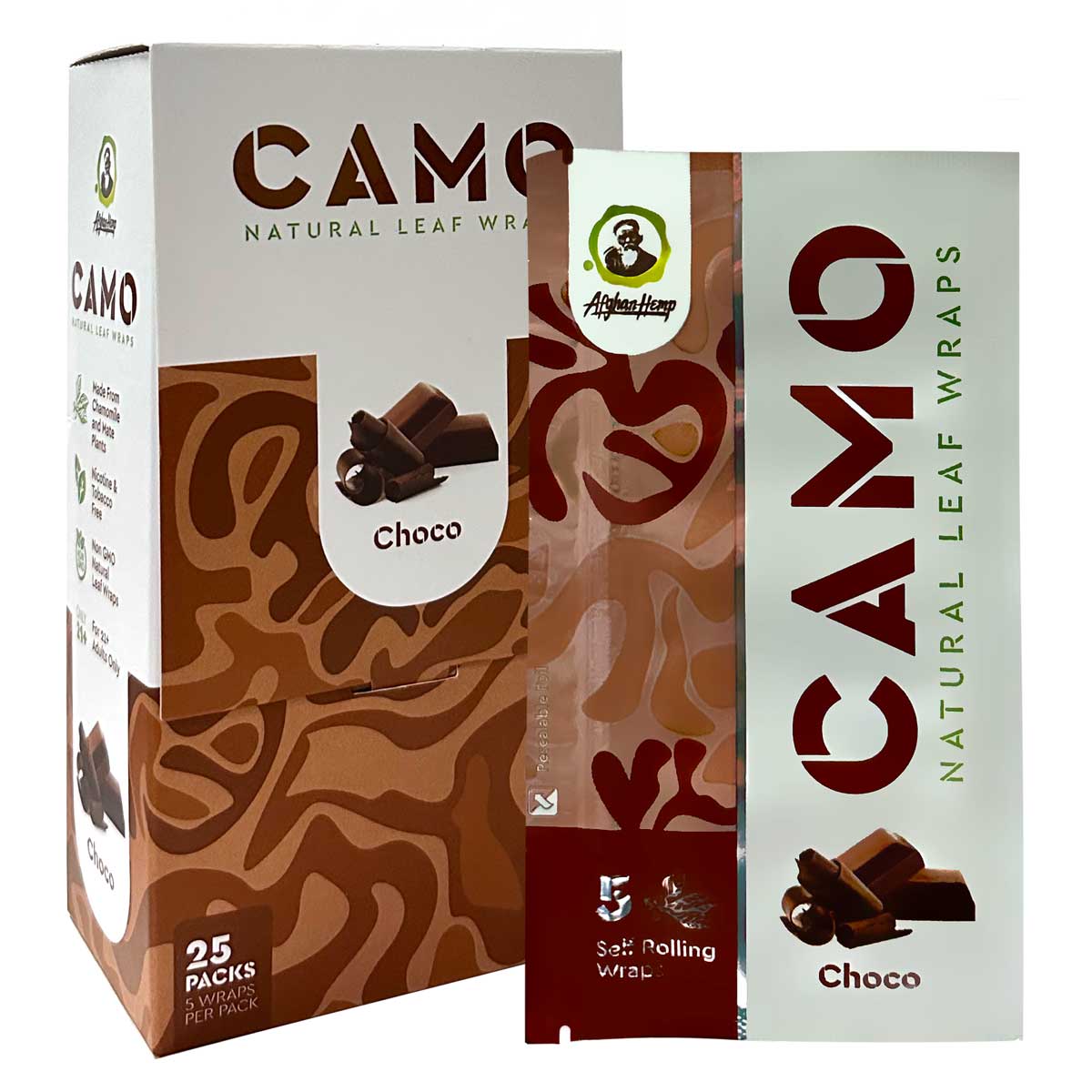 Camo Herbal Wraps Chocolate (5 Wraps Per Pouch)