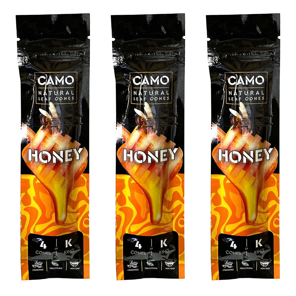 Camo Cones Honey King Size (4 Wraps Per Pouch)