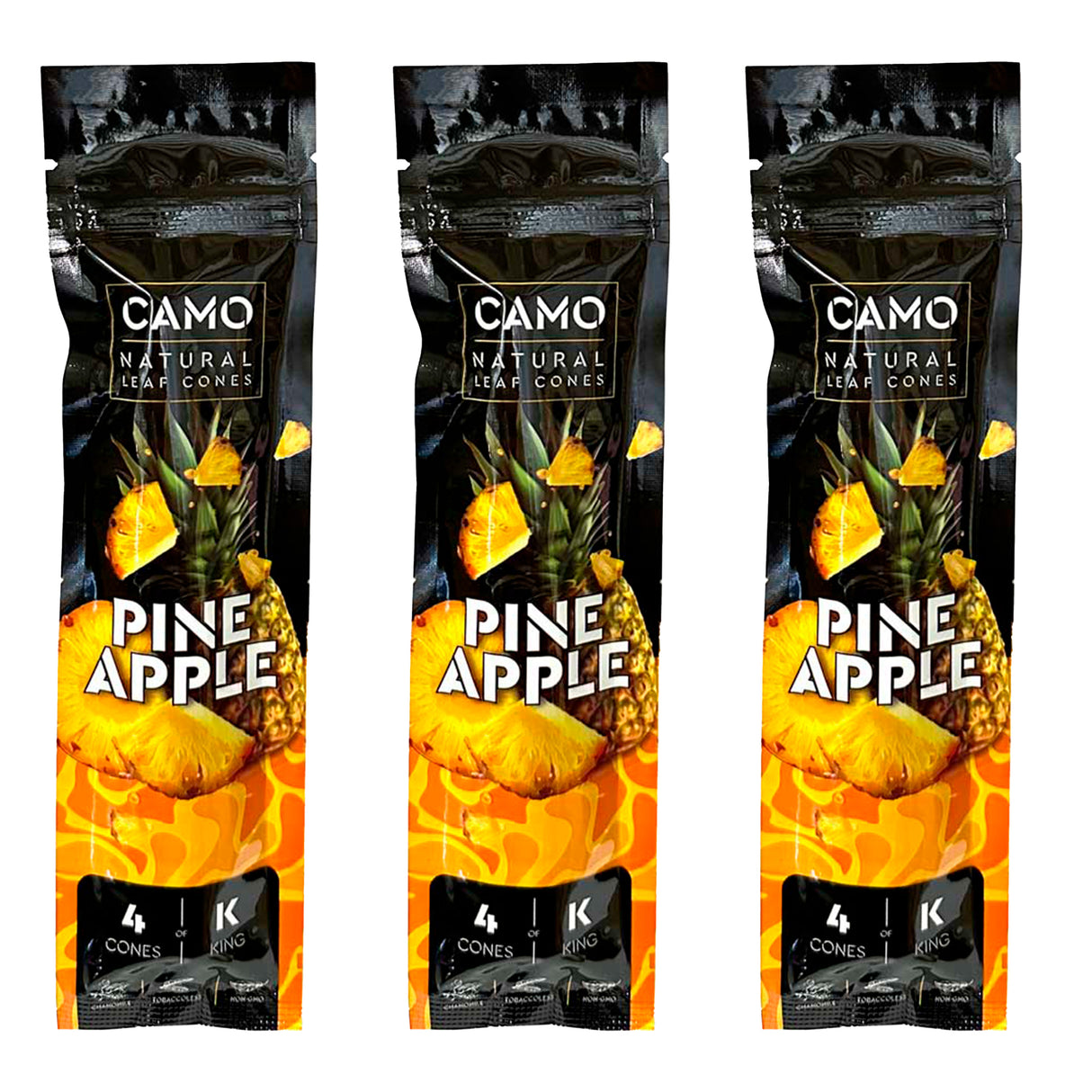 Camo Cones Pineapple King Size (4 Cones Per Pouch)