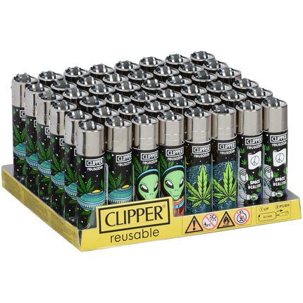 Clipper Lighters Classic Size Alien Leaves