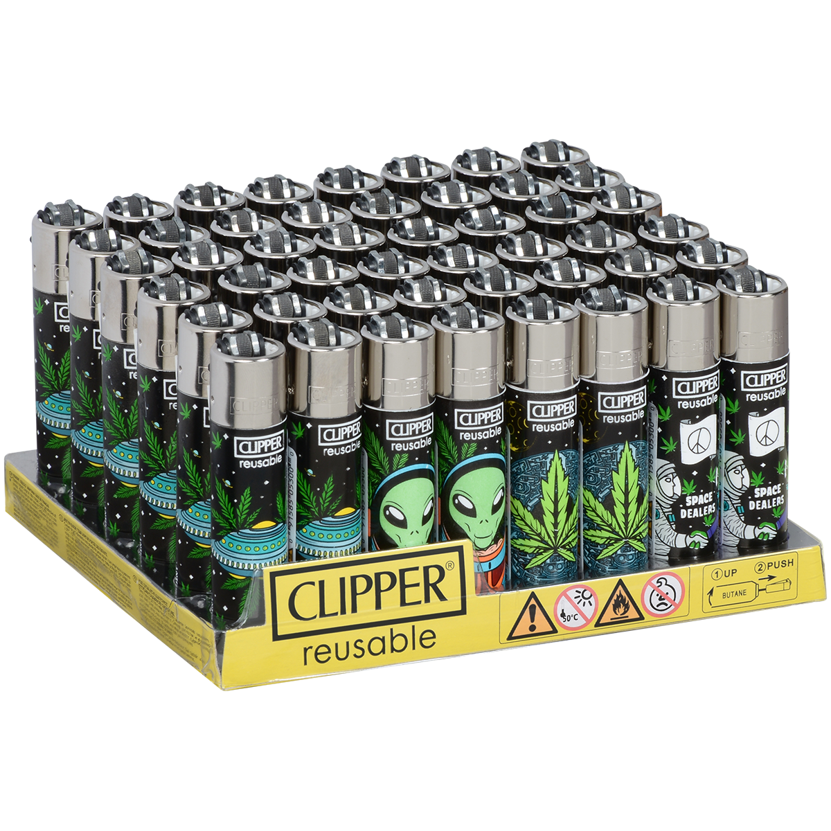 Clipper Lighters Classic Size Alien Leaves