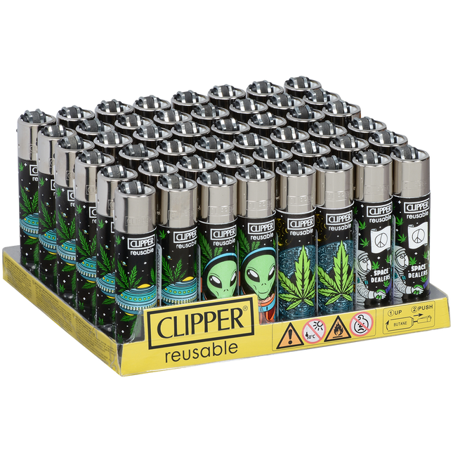 Clipper Lighters Classic Size Alien Leaves