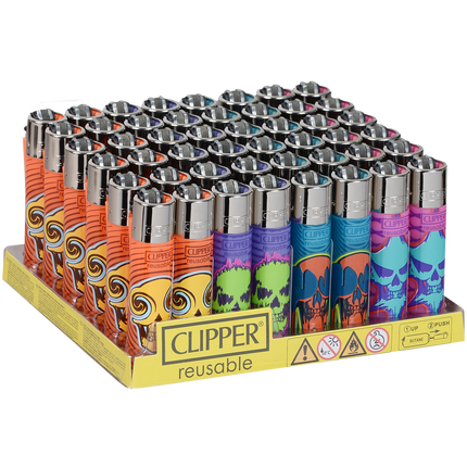 Clipper Lighters Classic Size Natural Skulls