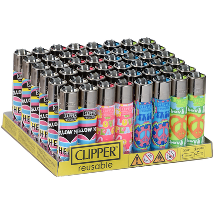 Clipper Lighters Classic Size 60's Psychedelic Colors