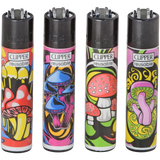 Clipper Lighters Classic Size Mushrooms Colors