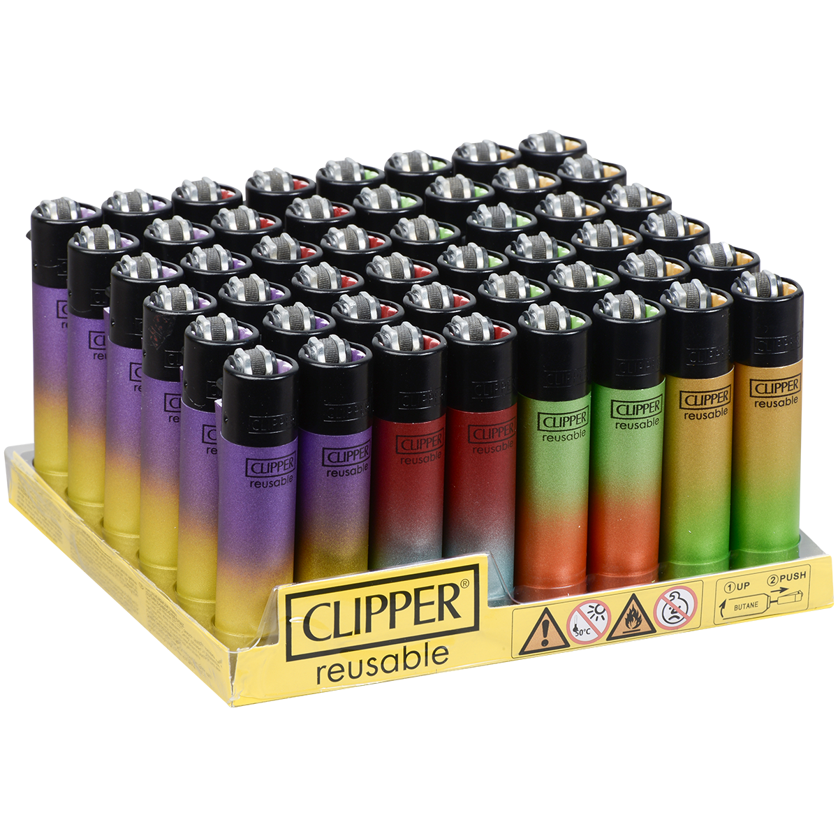 Clipper Lighters Classic Size Metallic Gradient Seven Colors