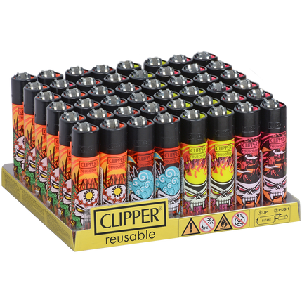 Clipper Lighters Classic Size Summer Skulls