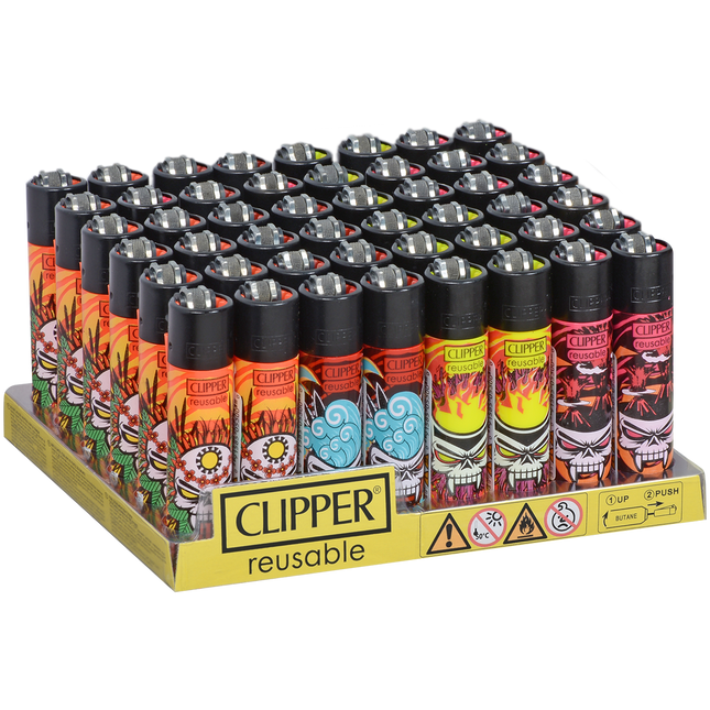 Clipper Lighters Classic Size Summer Skulls