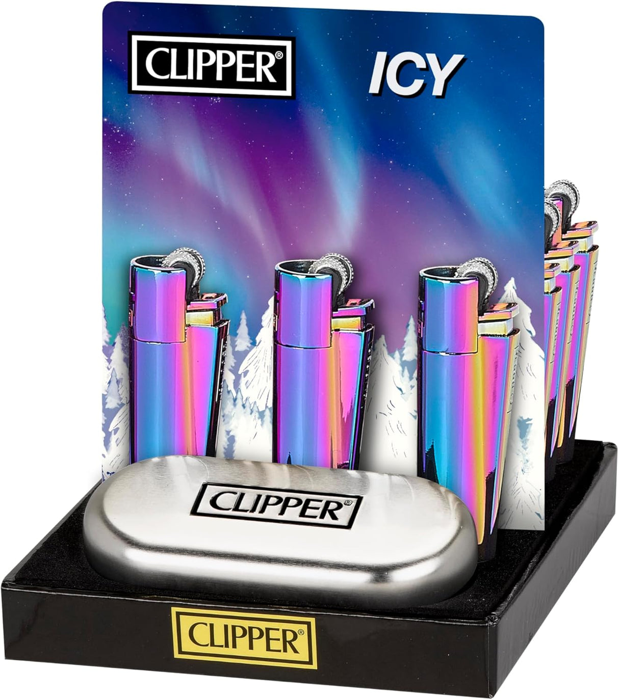 Clipper Lighters Metal Classic Icy