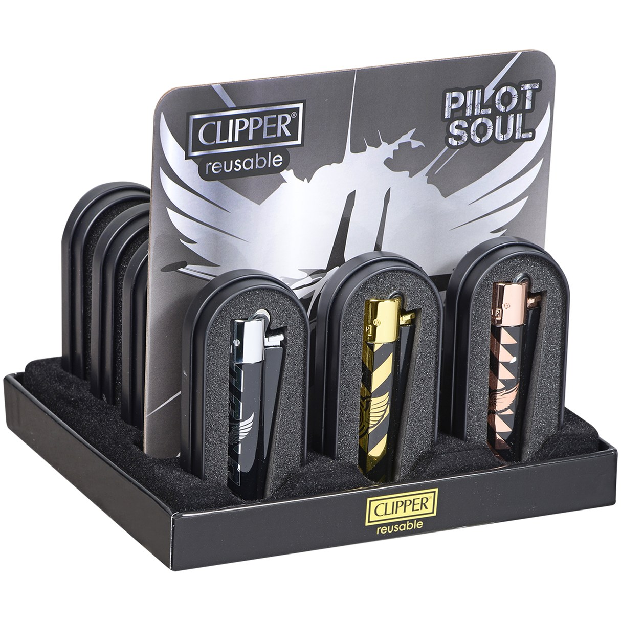 Clipper Lighters Metal Classic Pilot Soul