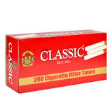 Classic Cigarette Tubes Red Full Flavor 100mm (200 Filter Tubes)