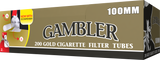 Gambler Cigarette Tubes Gold (Light) 100mm Size 200 Count