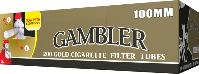 Gambler Cigarette Tubes Gold (Light) 100mm Size 200 Count