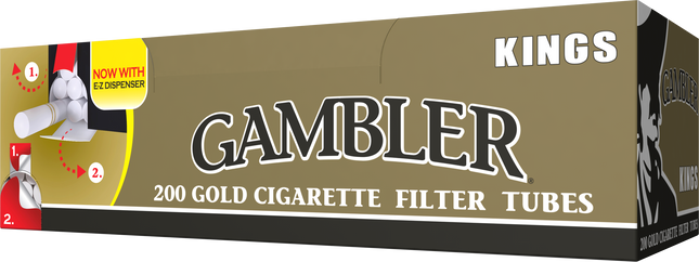 Gambler Cigarette Tubes Gold (Light) King Size 200 Count