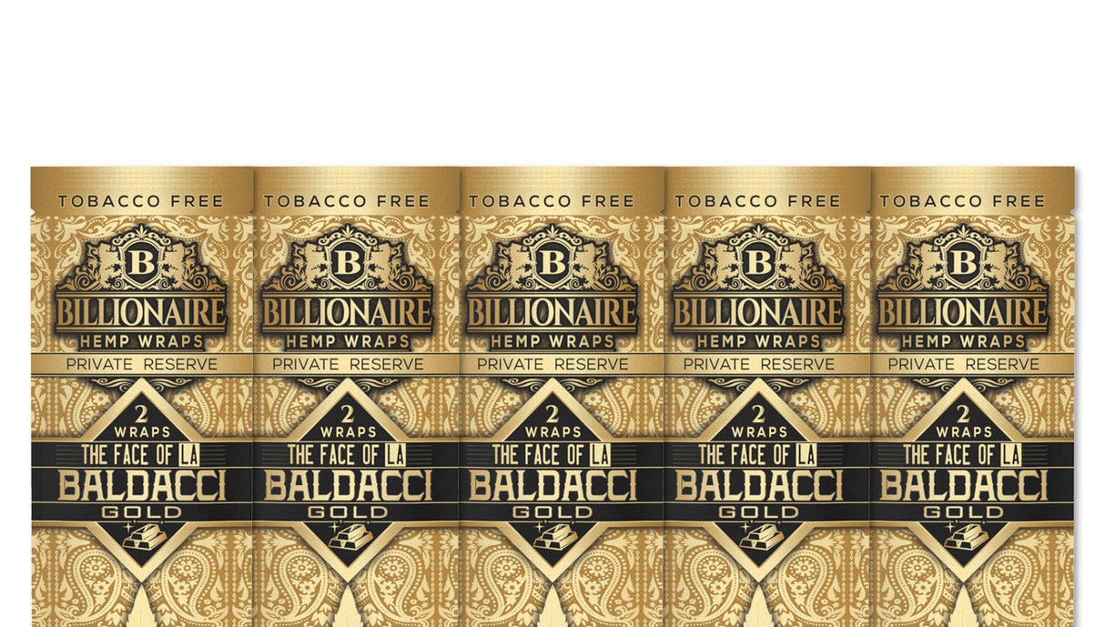 Billionaire Hemp Wraps Baldacci Gold 2ct