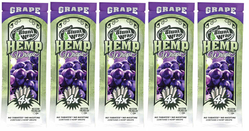 Blunt Wrap Hemp Wraps Grape (4 Wraps per Pouch)