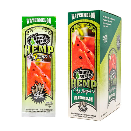 Blunt Wrap Hemp Wraps Watermelon (4 Wraps per Pouch)