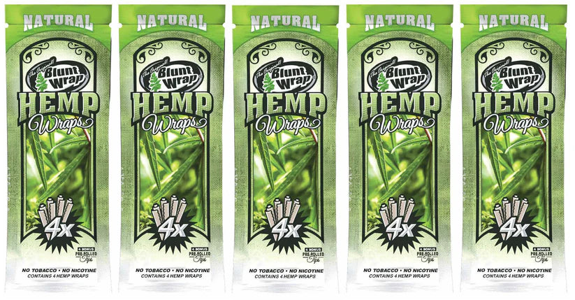 Blunt Wrap Hemp Wraps Natural (4 Wraps per Pouch)
