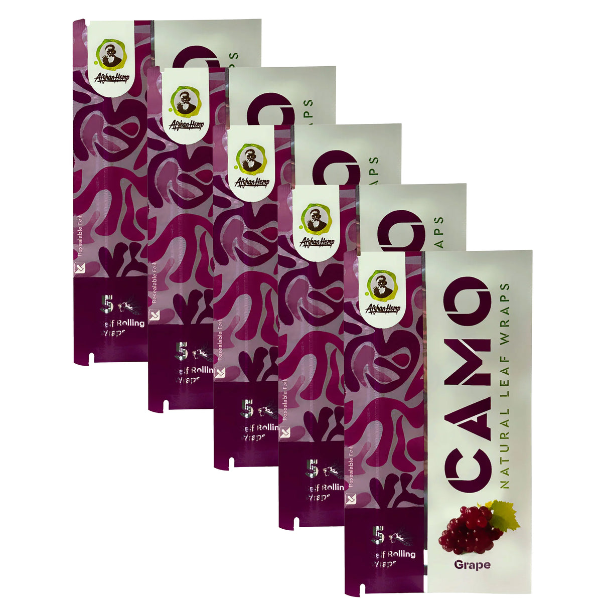 Camo Herbal Wraps Grape 5ct