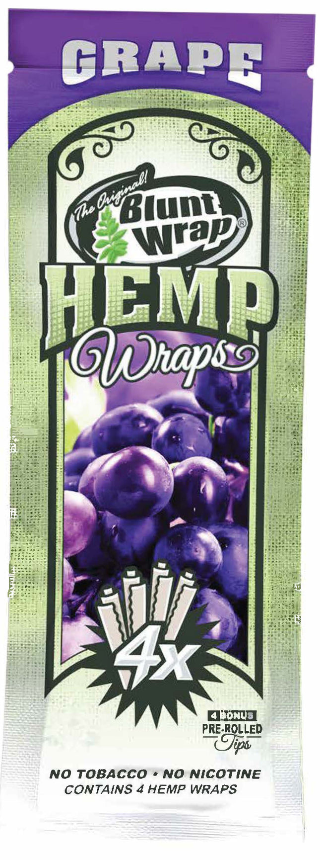 Blunt Wrap Hemp Wraps Grape (4 Wraps per Pouch)