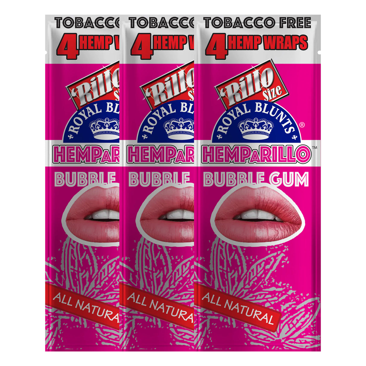 Hemparillo Hemp Wraps Bubble Gum (4 Wraps Per Pouch)