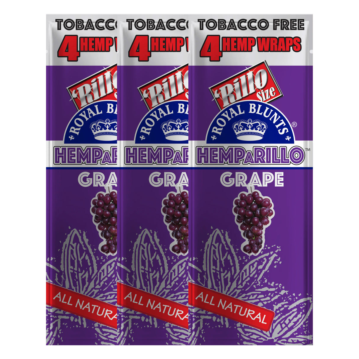 Hemparillo Hemp Wraps Grape (4 Wraps Per Pouch)