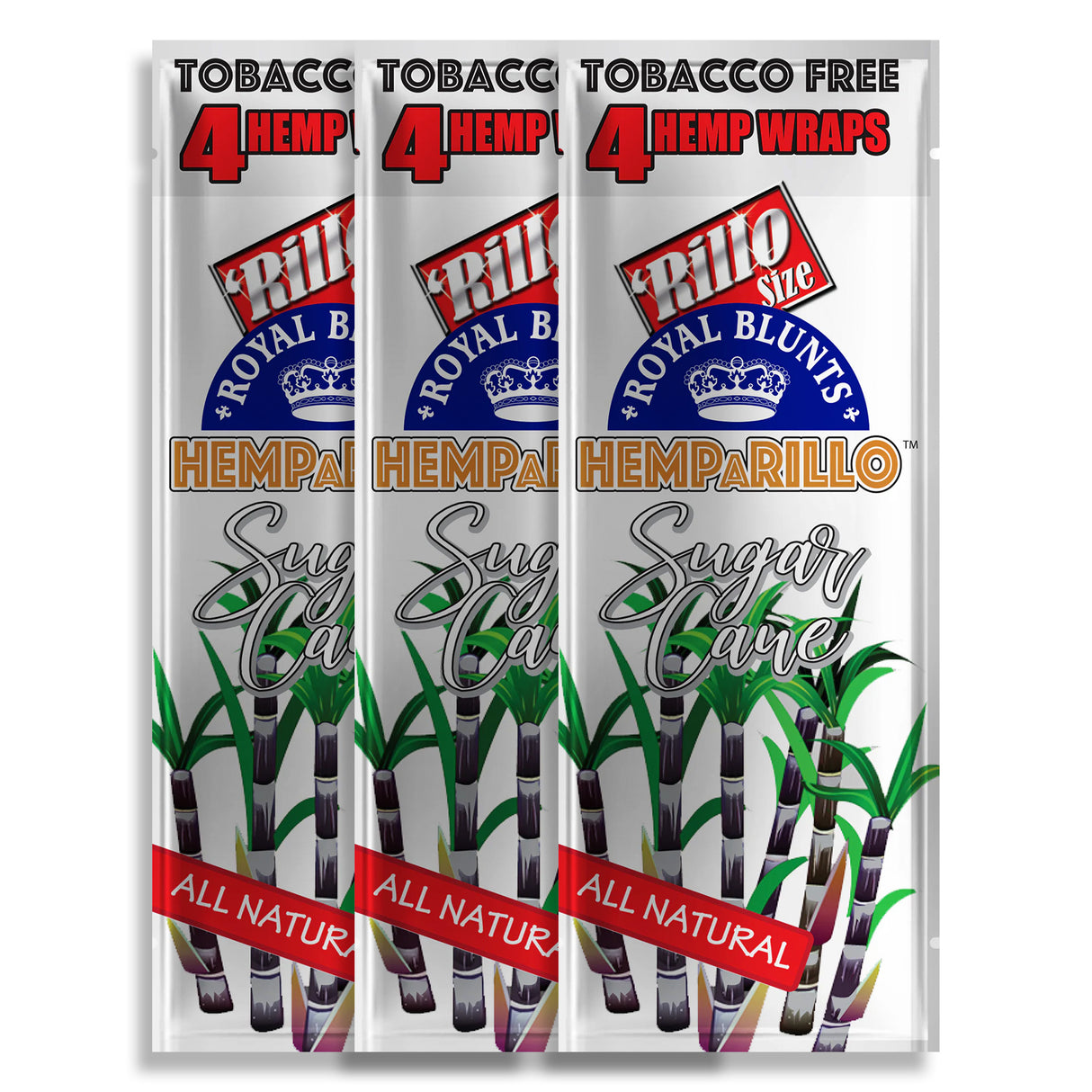 Hemparillo Hemp Wraps Sugarcane (4 Wraps Per Pouch)