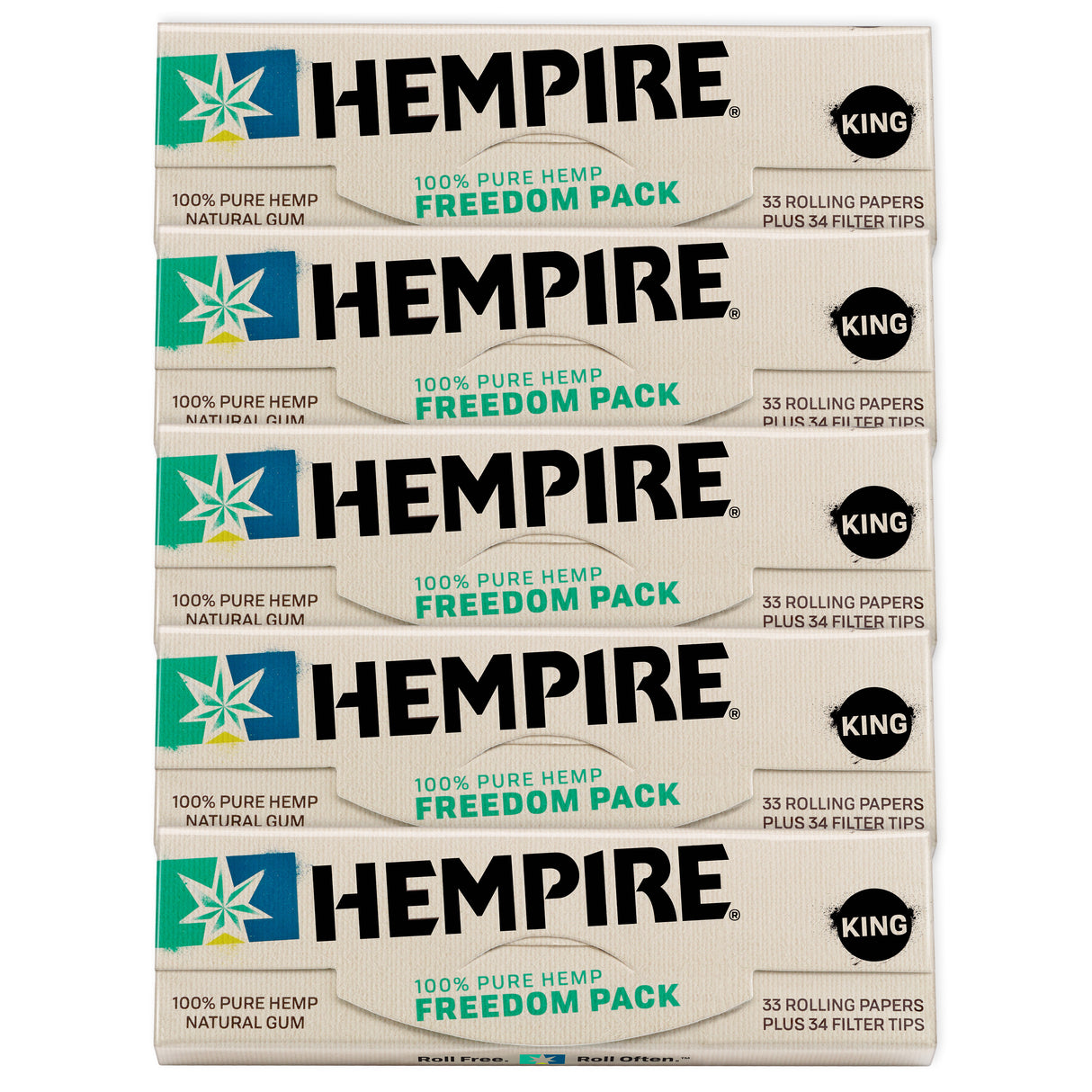 Hempire Rolling Papers with Tips King Size (33 Leaves)