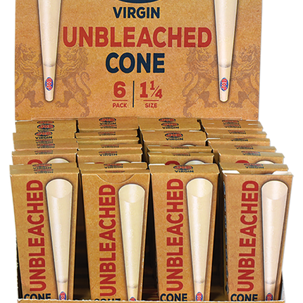 JOB Cones Virgin 1 1/4 Size 6ct