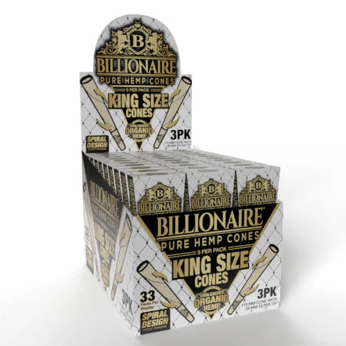 Billionaire Cones Unbleached Paper King (3 Cones)