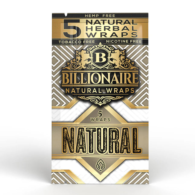 Billionaire Herbal Wraps Natural (5 Wraps Per Pouch) - Made from Tea