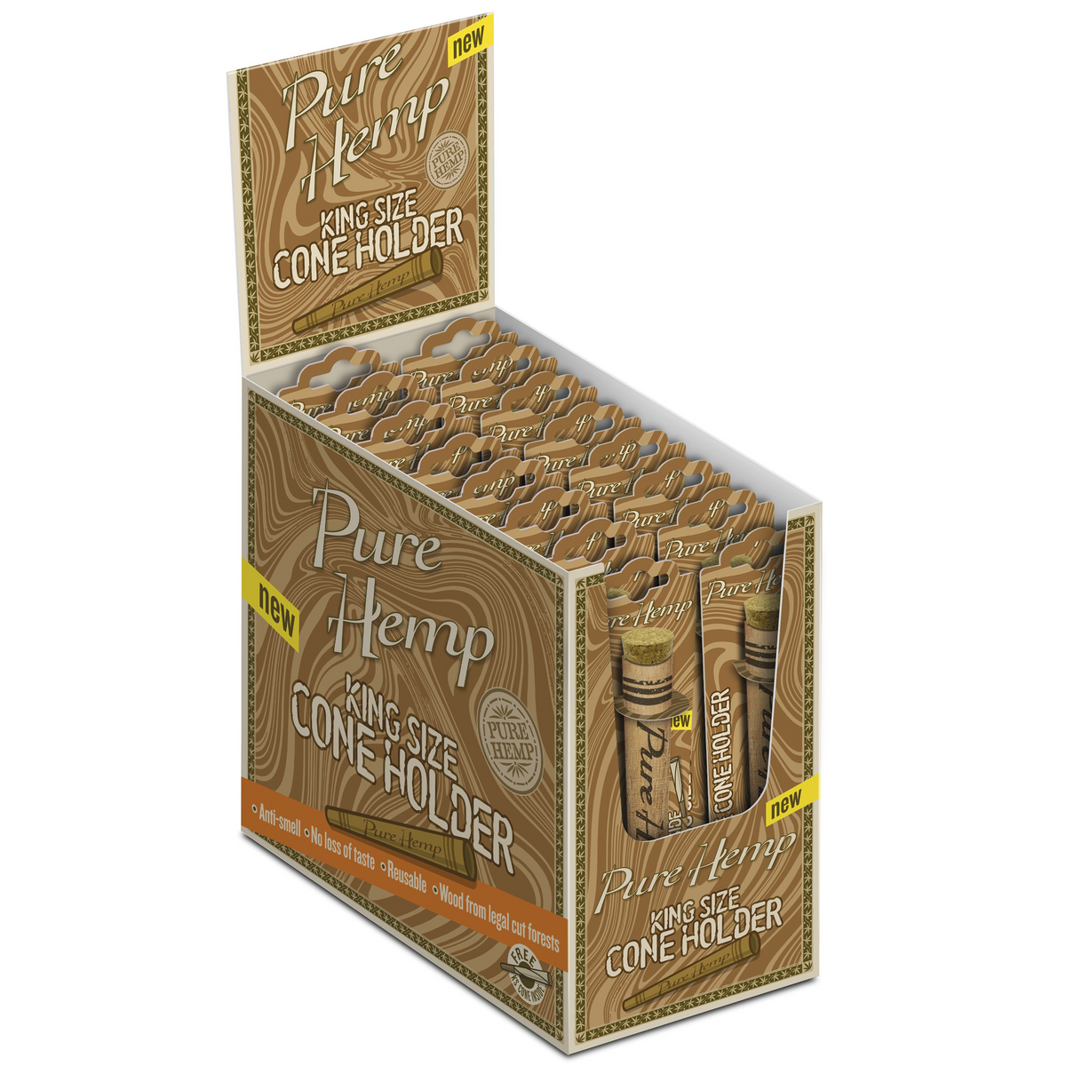 Pure Hemp Wood Cone Holder King Size