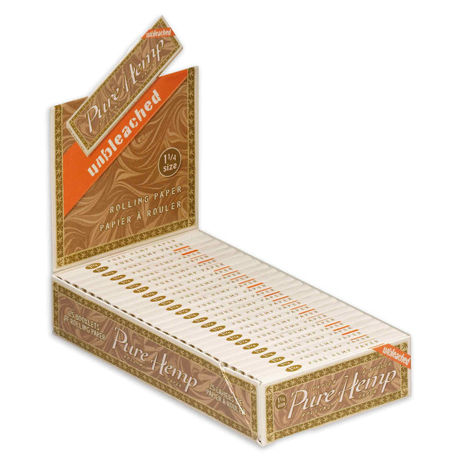 Pure Hemp Rolling Papers Unbleached 1 1/4 Size (50 leaves)