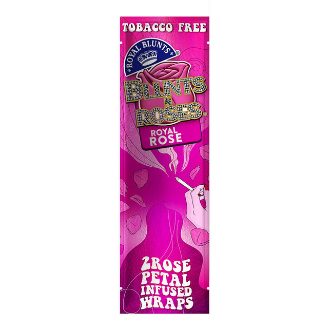 Blunts 'n Roses Herbal Wraps Royal Rose (2 Wraps Per Pouch) - Made from Rose Petals