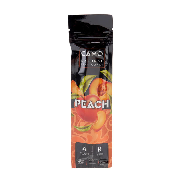 Camo Cones Peach King Size (4 Wraps Per Pouch)