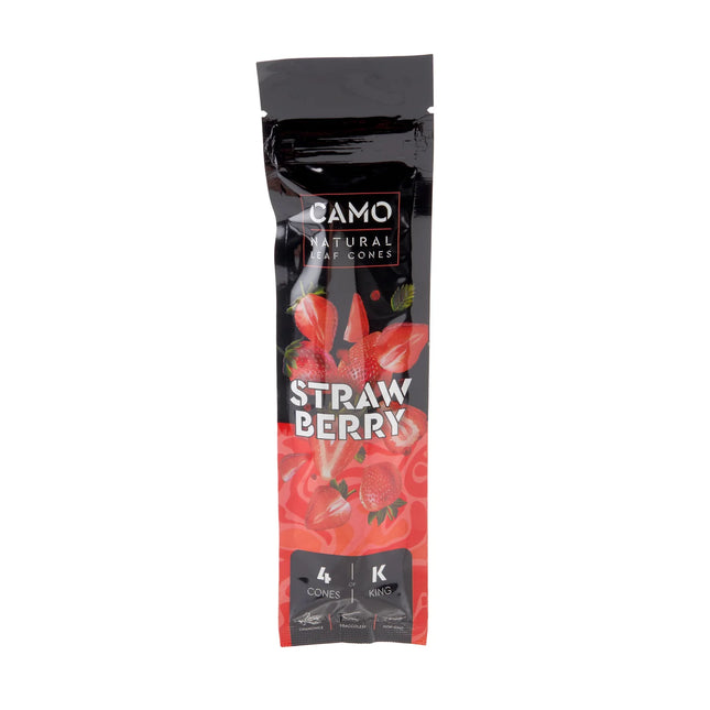 Camo Cones Strawberry King Size (4 Wraps Per Pouch)