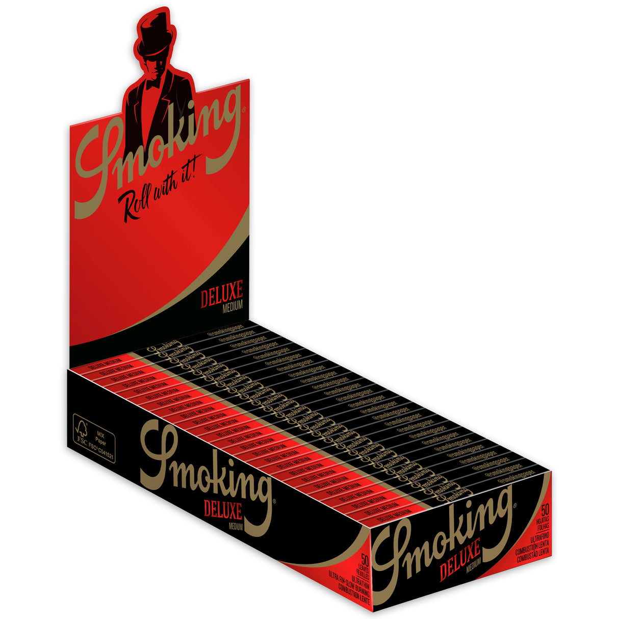 Smoking Brand Rolling Papers Deluxe 1 1/4 Size (50 leaves)