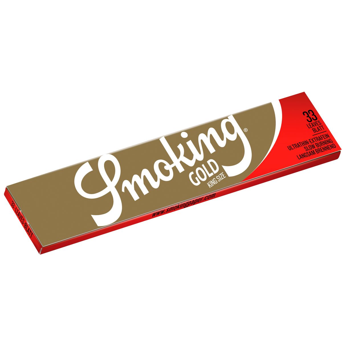 Smoking Brand Rolling Papers Gold King Size (33 Leaves)