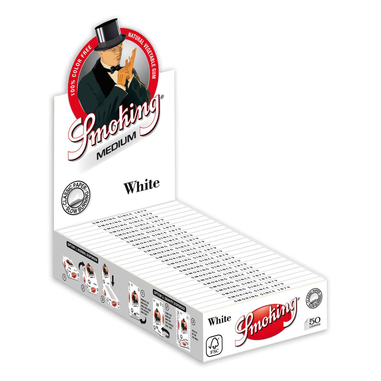 Smoking Brand Rolling Papers White 1 1/4 Size (50 leaves)