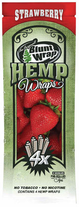 Blunt Wrap Hemp Wraps Strawberry (4 Wraps per Pouch)