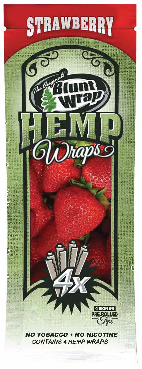 Blunt Wrap Hemp Wraps Strawberry (4 Wraps per Pouch)